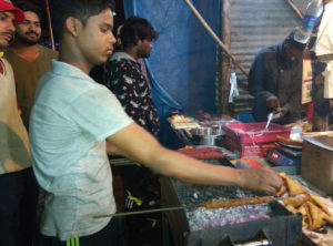 Irfan Ali preparing Kababs