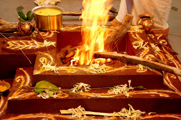 People performing Navratri puja