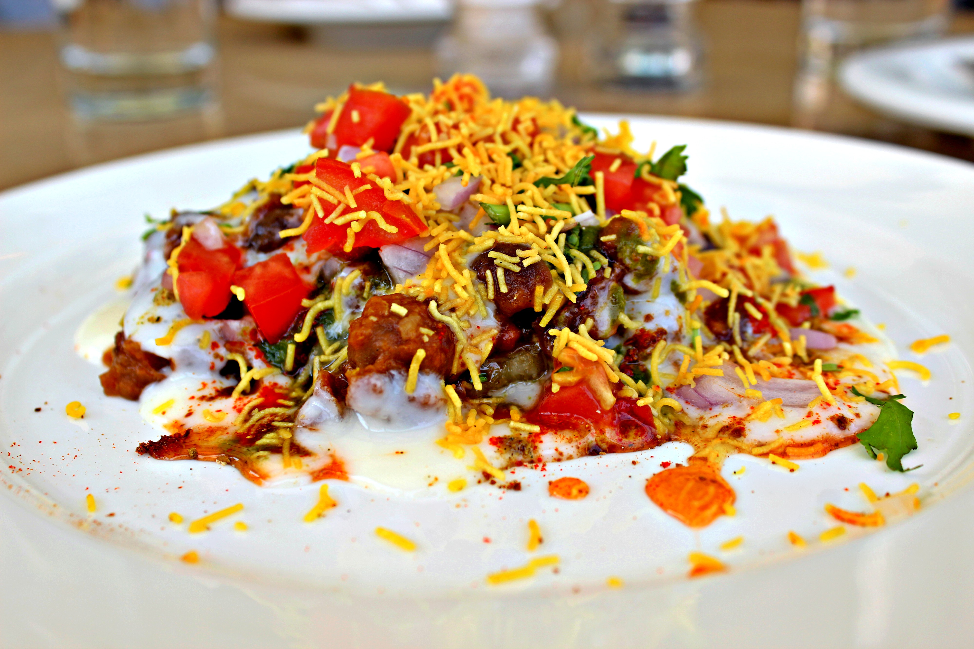 The delicious Aaloo Chaat from the live counter