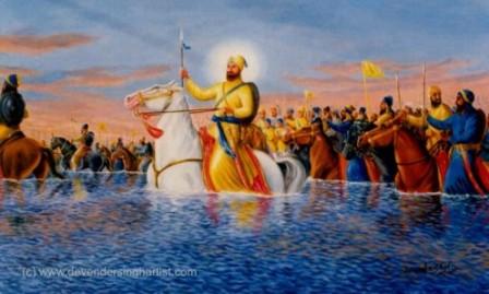 Guru Gobind Singh Ji leading the warriors