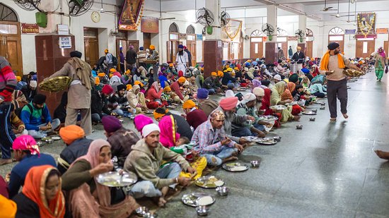 The dining hall for having the Langar meal