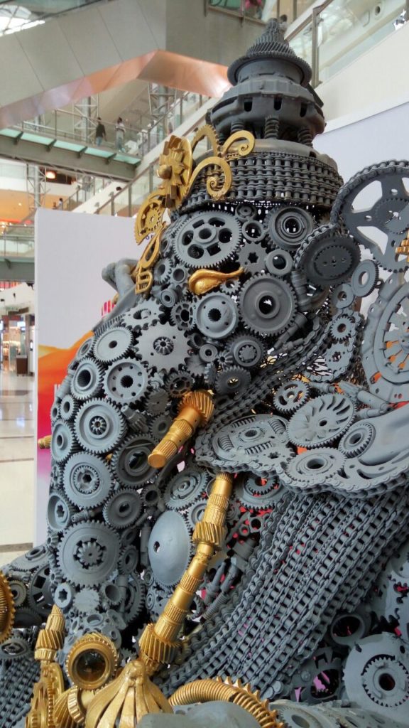 Ganapati made by automobile parts.