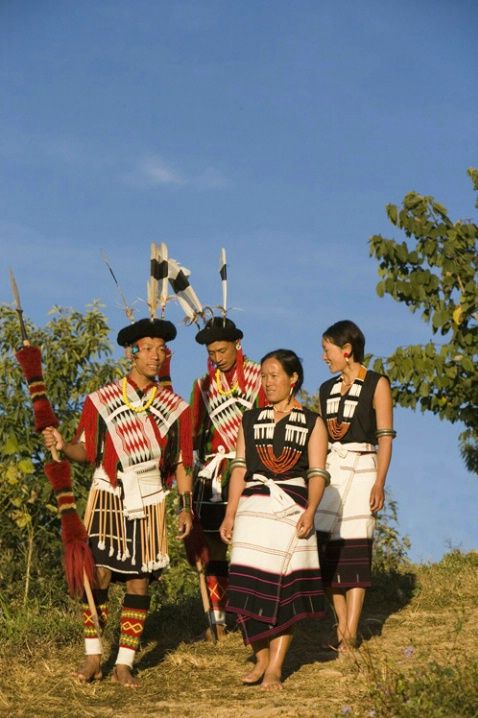 The traditional attire of the Angami tribe of Nagaland