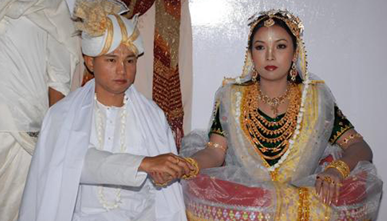 The Manipuri bride wears a 'Potloi'