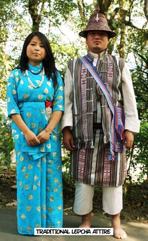 Couple in traditional Lepcha attire