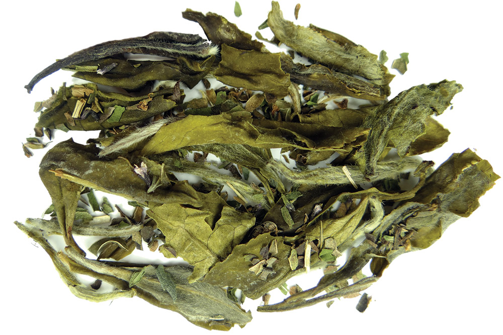 The aromatic organic tea leaves