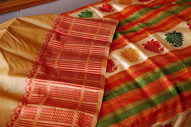 Assam's golden silk saree